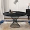 Armen Living Cirque 54" Round Black Wood and Metal Pedestal Dining Table LCCQDIBL - alternate 5